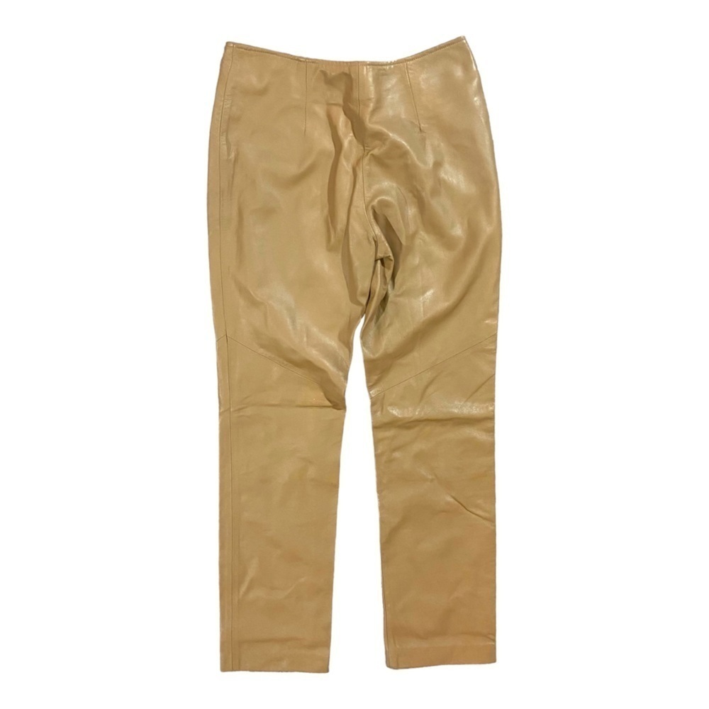 Vera Pelle Carmel Leather Pants Sz 44 NEW